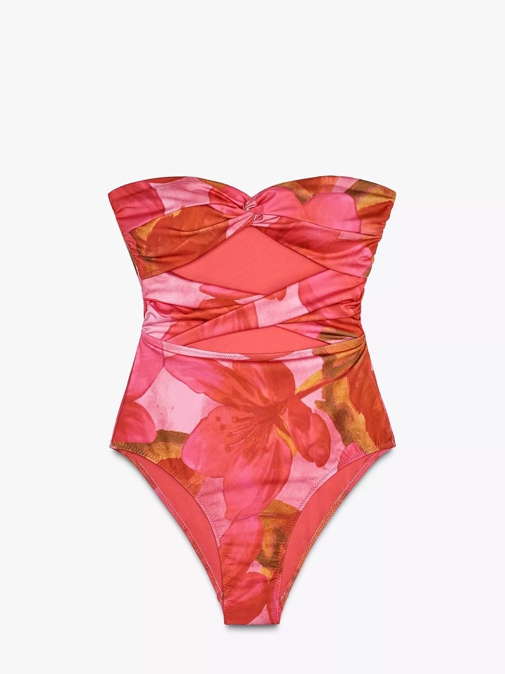 Zara Cut-Out Bandeau One-Piece Swimsuit
